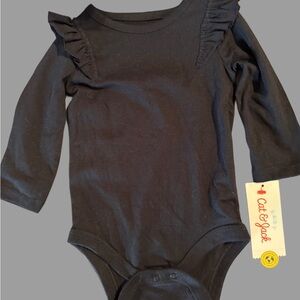 Cat & Jack Charcoal Ruffle Bodysuit
